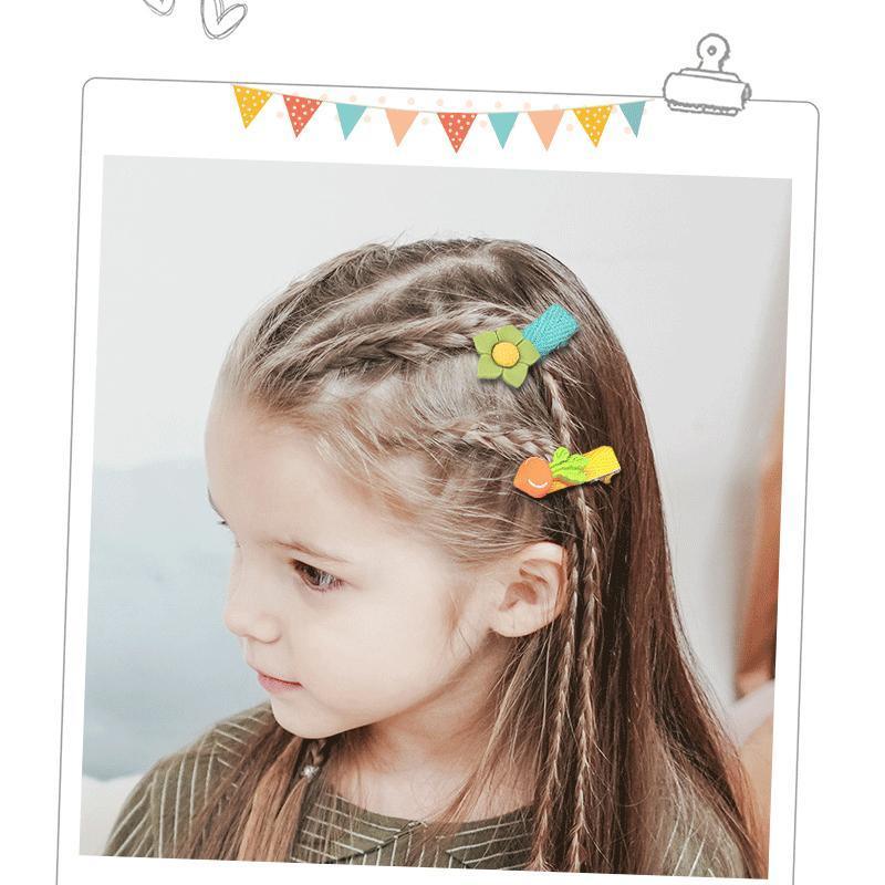 26Pcs Hair Clips Set Snap Bows and Hairpins for Styling and Everyday Use - Fruit and Vegetable ( Without Bottle)