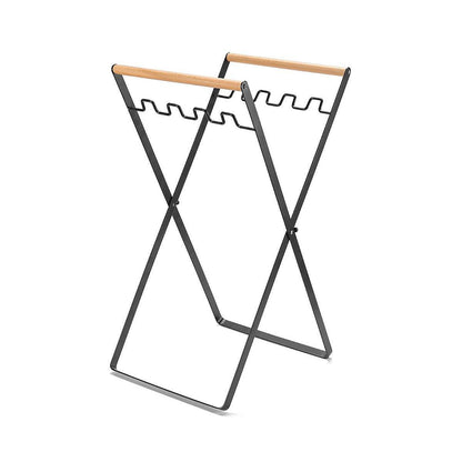 Outdoor Portable Wooden Folding Garbage Rack Picnic Barbecue Plastic Bag Holder