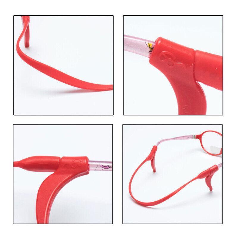 Silicone Glasses Strap and Ear Grip Set Eyeglasses Holder Cord with Hooks 20cm - Yellow