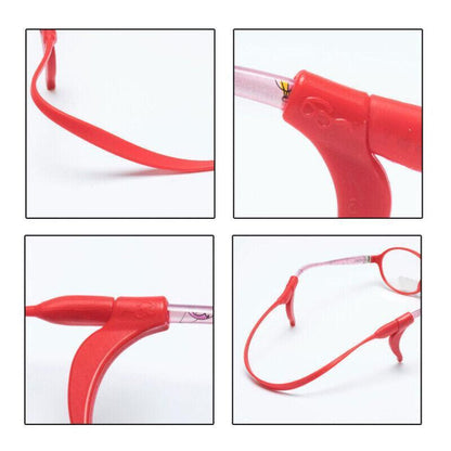 Silicone Glasses Strap and Ear Grip Set Eyeglasses Holder Cord with Hooks 20cm - Yellow