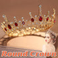Vintage Princess Wedding Crown Hair Accessories Bridal Round Tiara Headpiece
