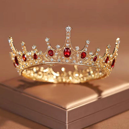 Vintage Princess Wedding Crown Hair Accessories Bridal Round Tiara Headpiece