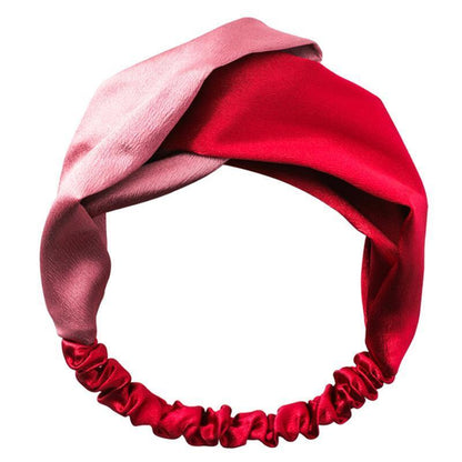 Women Chiffon Floral Print Headband Fashion Bohemian Elastic Cross Hair Bands - A-Green