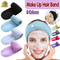 8-Colours Wrap Head Band Hairband Hair Band Adjustable Facial Make Up Face Wash Au - Blue