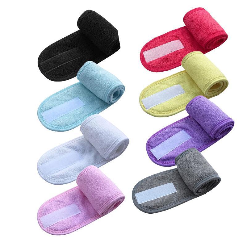 8-Colours Wrap Head Band Hairband Hair Band Adjustable Facial Make Up Face Wash Au - Blue