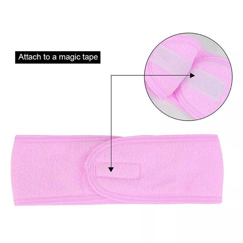 8-Colours Wrap Head Band Hairband Hair Band Adjustable Facial Make Up Face Wash Au - Blue
