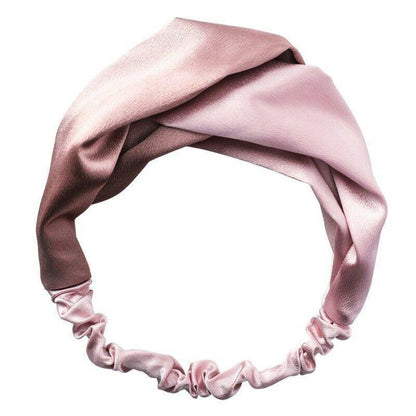 Women Chiffon Floral Print Headband Fashion Bohemian Elastic Cross Hair Bands - C-Navy