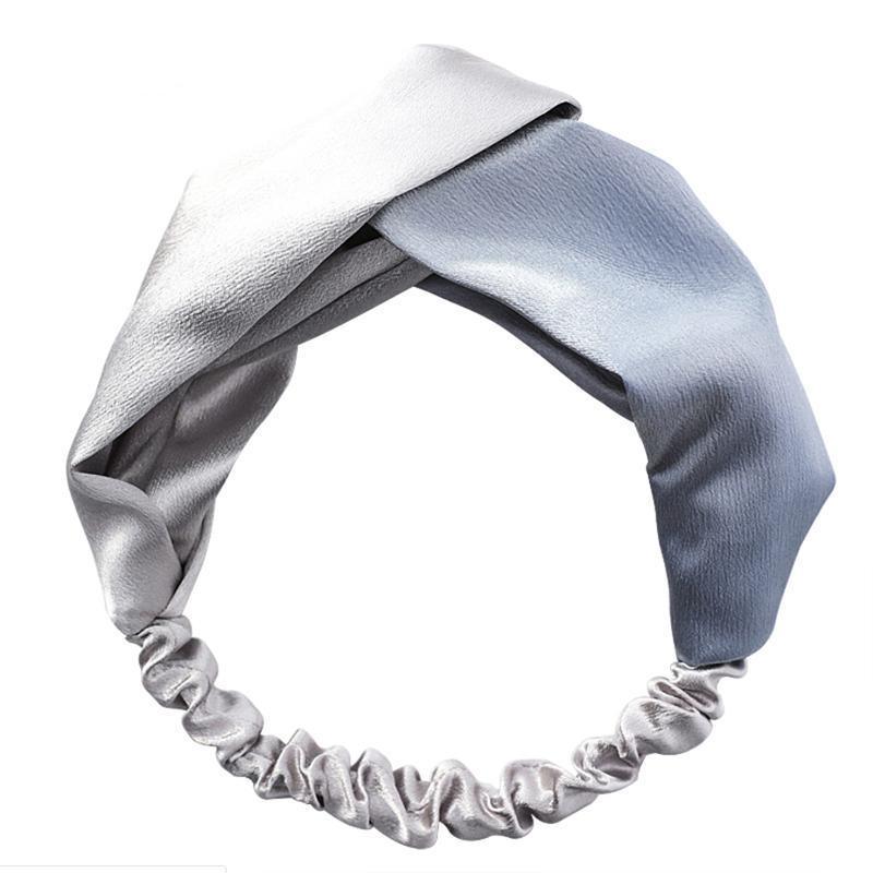 Women Chiffon Floral Print Headband Fashion Bohemian Elastic Cross Hair Bands - C-Navy
