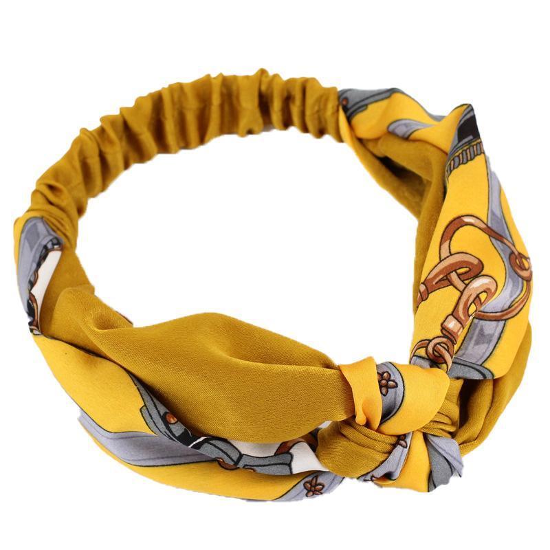 Women Lady Boho Bohemian Cross hair head headband band Scarf Wrap Bandana AU - Yellow