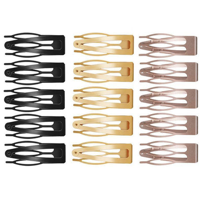 UP 30X Double-grip Hair Clips Metal Snap Barrettes Hair Styling Tool Women Girls - Gold(10PCS)