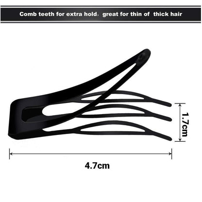 UP 30X Double-grip Hair Clips Metal Snap Barrettes Hair Styling Tool Women Girls - Gold(10PCS)