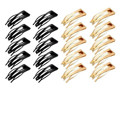 UP 30X Double-grip Hair Clips Metal Snap Barrettes Hair Styling Tool Women Girls - Gold(10PCS)