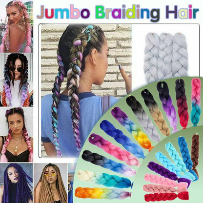 Coloured Jumbo Braiding Hair Extensions Braids Twist Hight Temperature Kanekalon - C1