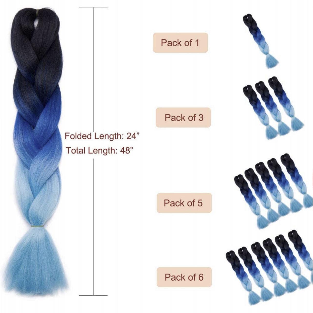 Coloured Jumbo Braiding Hair Extensions Braids Twist Hight Temperature Kanekalon - C1