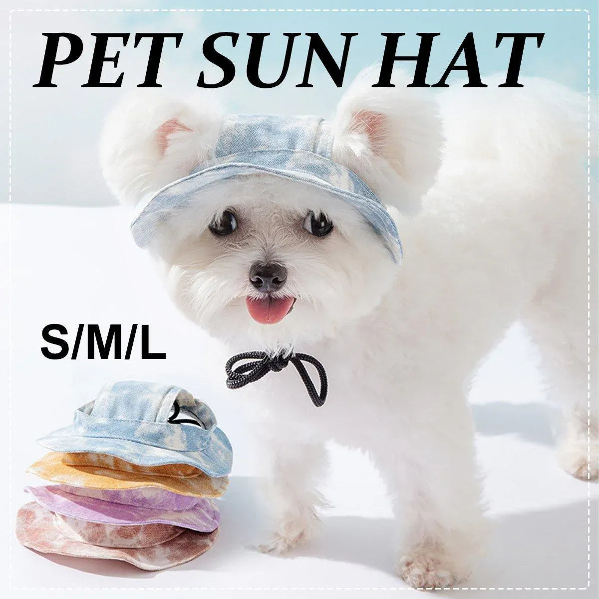 Adjustable Pet Hat with Cute Leaky Ears Sunscreen Fisherman Hat Four Seasons Use - Purple - S