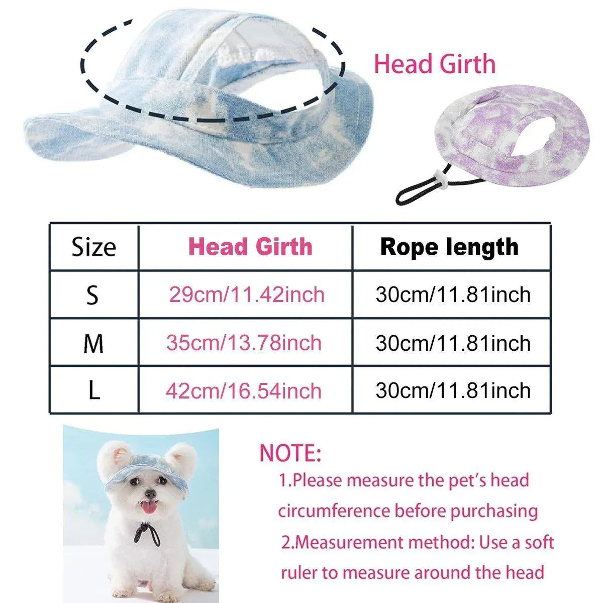 Adjustable Pet Hat with Cute Leaky Ears Sunscreen Fisherman Hat Four Seasons Use - Purple - S