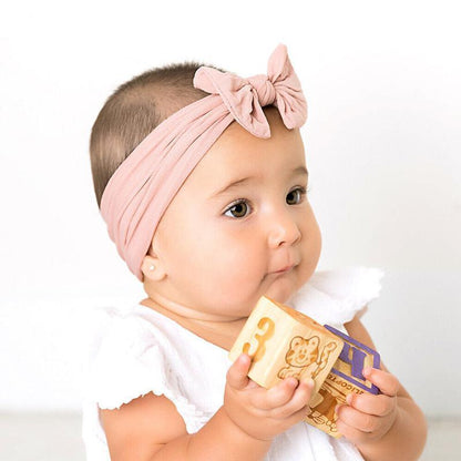 3PCS Soft Headband Wrap Set with Top Knot Single Bow Turban Style Hairbands - #3