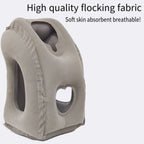 Inflatable Air Cushion Travel Pillow for Airplane Office Nap Rest Neck Head Chin - Blue