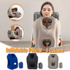 Inflatable Air Cushion Travel Pillow for Airplane Office Nap Rest Neck Head Chin - Blue