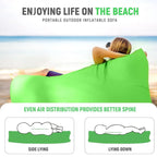 Fast Inflatable Lazy Lounge Air Sofa Bed Camping Beach Hangout Sleeping Bag - Yellow