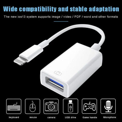 For Iphone Or Type C To Usb Otg Data Cable Adapter Male 3.0 A Female Converter - iOS