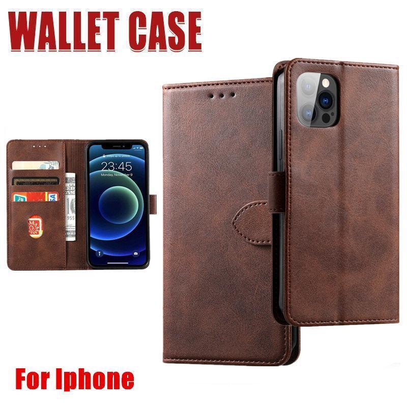 Brown Wallet Leather Flip Case Cover For iPhone 7 8 6 6S Plus X 11 12 13 Pro XS Max XR - iPhone 14