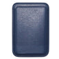 Leather Card Holder Wallet Pocket for iPhone 14 13 Pro Max with Snap-On Attachment - Blue