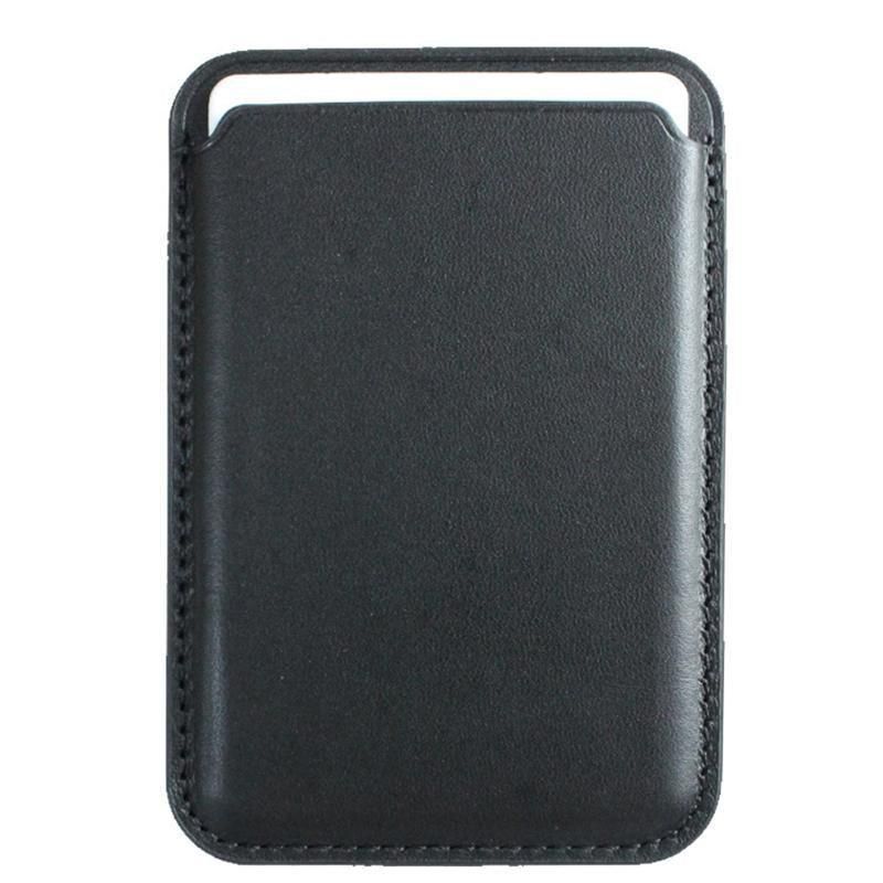 Leather Card Holder Wallet Pocket for iPhone 14 13 Pro Max with Snap-On Attachment - Blue