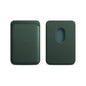 Leather Card Holder Wallet Pocket for iPhone 14 13 Pro Max with Snap-On Attachment - Green