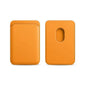 Leather Card Holder Wallet Pocket for iPhone 14 13 Pro Max with Snap-On Attachment - Light Brown