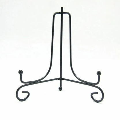 Plate Stands Iron Display Easel Photo Picture Bowl Dish Book Holder Frame Black - 10 Inch