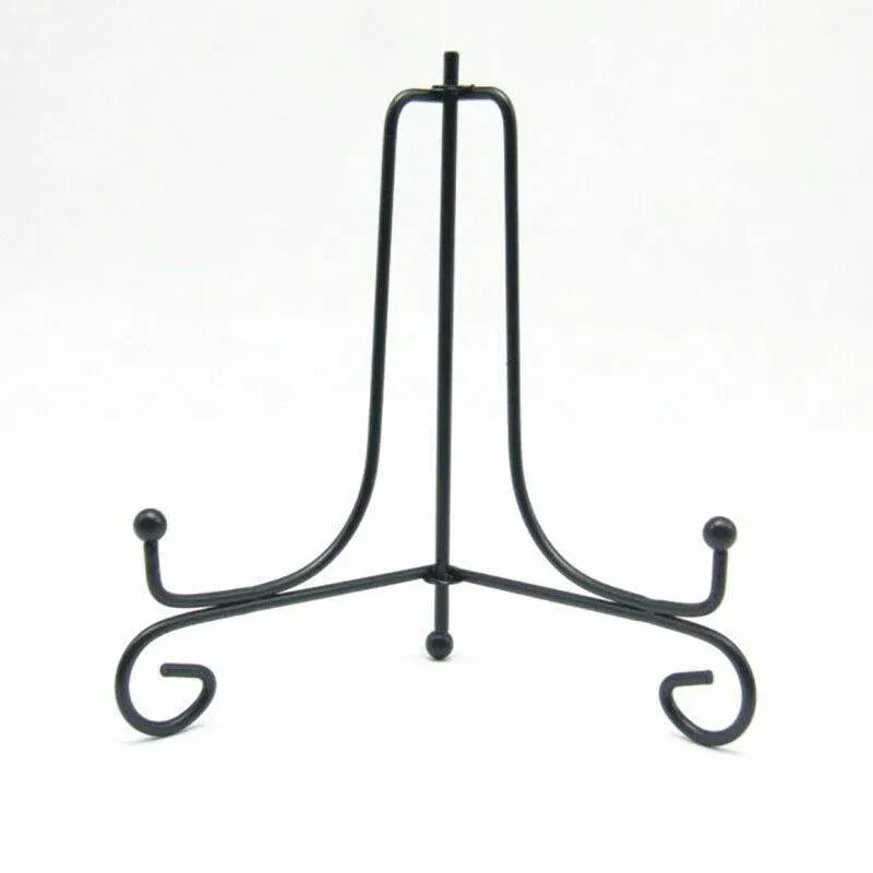 Plate Stands Iron Display Easel Photo Picture Bowl Dish Book Holder Frame Black - 5 Inch
