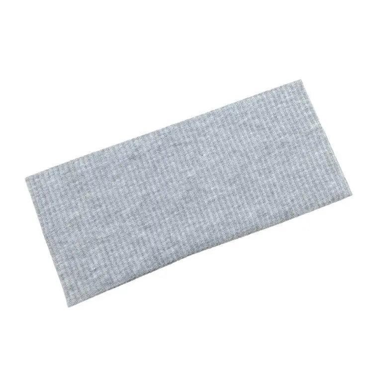 Women Headband Solid Wide Turban Knitted Cotton Hairband Girls Elastic Hair Band - Cyan