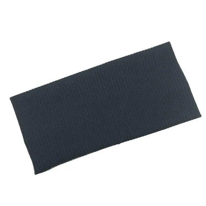 Women Headband Solid Wide Turban Knitted Cotton Hairband Girls Elastic Hair Band - Cyan