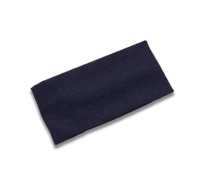 Women Headband Solid Wide Turban Knitted Cotton Hairband Girls Elastic Hair Band - Cyan