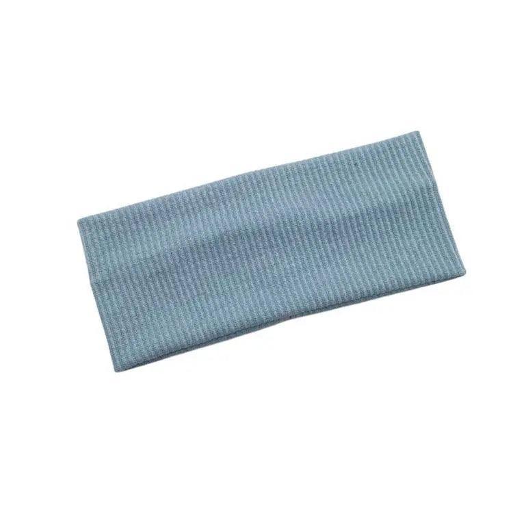 Women Headband Solid Wide Turban Knitted Cotton Hairband Girls Elastic Hair Band - Light Grey