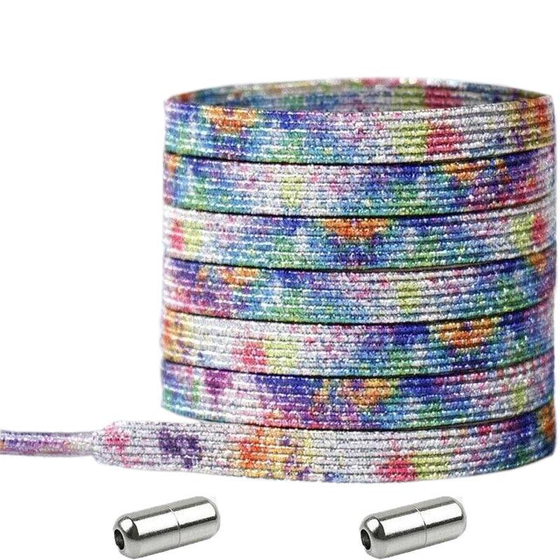 No Tie Locked Elastic Shoelace Shoe Lace Lazy Laces Sneakers Sports - NO.19 Glitter Yellow