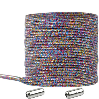 No Tie Locked Elastic Shoelace Shoe Lace Lazy Laces Sneakers Sports - NO.19 Glitter Yellow