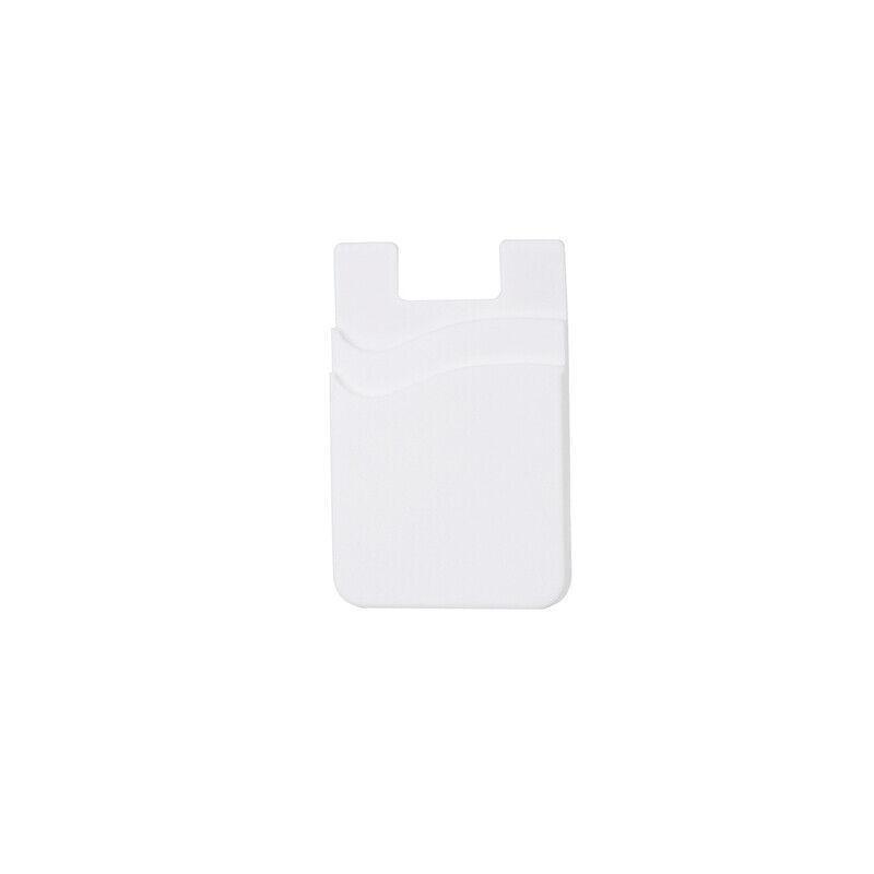 Silicone Phone Card Holder Double Layer Adhesive Wallet with 3M Backing - Black