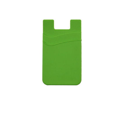 Silicone Phone Card Holder Double Layer Adhesive Wallet with 3M Backing - Green