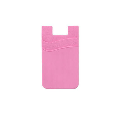Silicone Phone Card Holder Double Layer Adhesive Wallet with 3M Backing - Grey