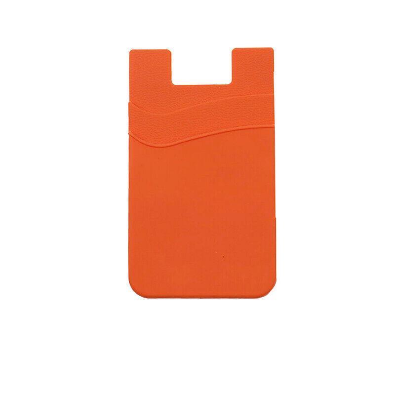 Silicone Phone Card Holder Double Layer Adhesive Wallet with 3M Backing - Grey