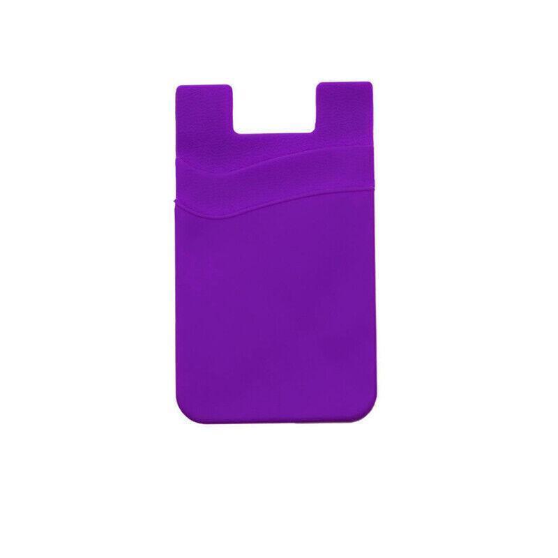 Silicone Phone Card Holder Double Layer Adhesive Wallet with 3M Backing - Grey