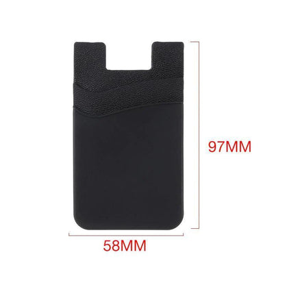 Silicone Phone Card Holder Double Layer Adhesive Wallet with 3M Backing - Orange