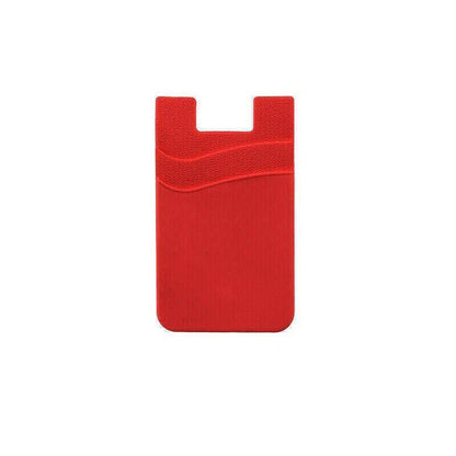 Silicone Phone Card Holder Double Layer Adhesive Wallet with 3M Backing - Orange