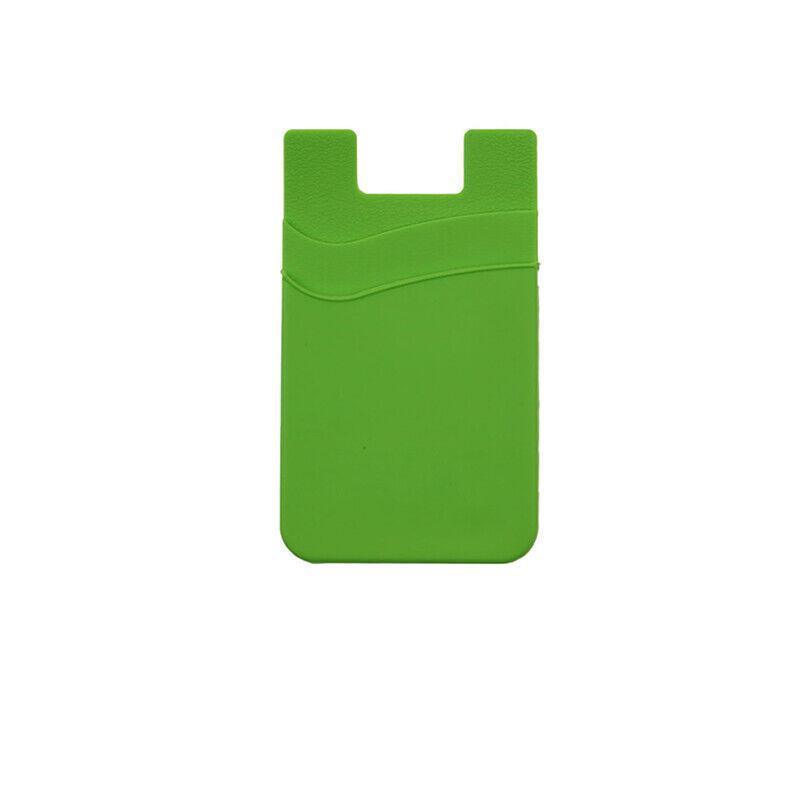 Silicone Phone Card Holder Double Layer Adhesive Wallet with 3M Backing - Purple