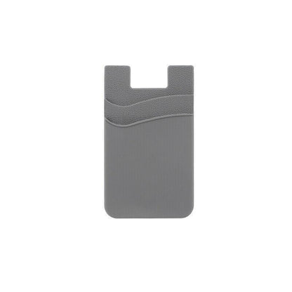 Silicone Phone Card Holder Double Layer Adhesive Wallet with 3M Backing - Red