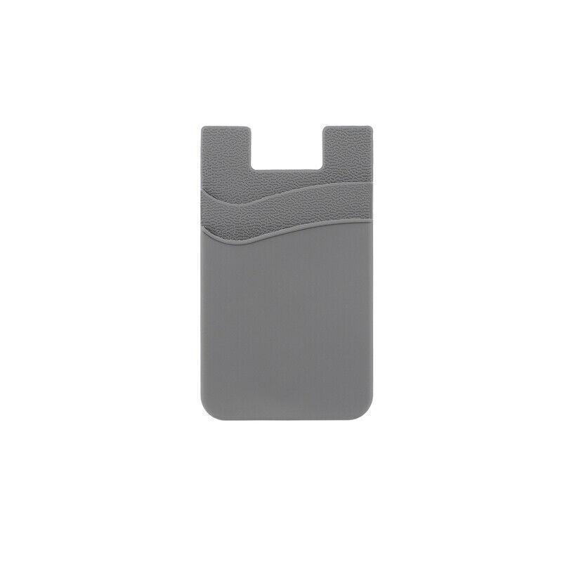 Silicone Phone Card Holder Double Layer Adhesive Wallet with 3M Backing - White