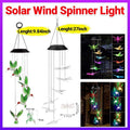 Wind Chimes Solar Powered Led Lights Changing Hanging Garden Yard Outdoor Decor - Dragonfly
