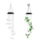 Wind Chimes Solar Powered Led Lights Changing Hanging Garden Yard Outdoor Decor - Dragonfly